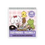 Carti si Birotica - Carti - Carti pentru copii - Carti de colorat - Carte de colorat antistres , 40 de ilustratii Cozy Friends - Volumul II, 86 pagini, A5 - Infinity.ro