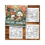 Carti si Birotica - Carti - Carti pentru copii - Carti de colorat - Carte de colorat antistres , 40 de ilustratii Cozy Date - Volumul II, 86 pagini, A5 - Infinity.ro