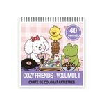 Carti si Birotica - Carti - Carti pentru copii - Carti de colorat - Carte de colorat antistres , 40 de ilustratii Cozy Friends - Volumul II, 86 pagini, A5 - Infinity.ro