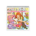 Carti si Birotica - Carti - Carti pentru copii - Carti de colorat - Carte de colorat antistres , 40 de ilustratii Cat and Chill, 86 pagini, A5 - Infinity.ro