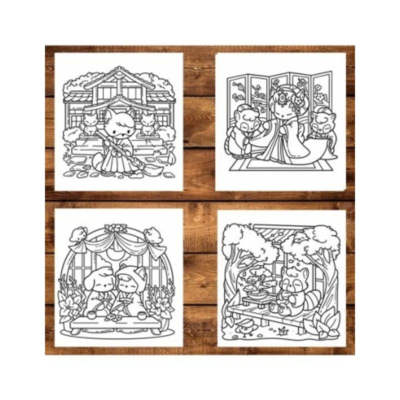 Carti si Birotica - Carti - Carti pentru copii - Carti de colorat - Carte de colorat antistres , 40 de ilustratii Cozy Japan, 86 pagini, A5 - Infinity.ro