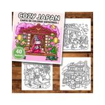 Carti si Birotica - Carti - Carti pentru copii - Carti de colorat - Carte de colorat antistres , 40 de ilustratii Cozy Japan, 86 pagini, A5 - Infinity.ro