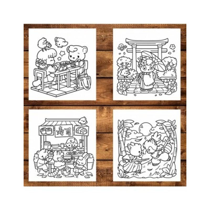 Carti si Birotica - Carti - Carti pentru copii - Carti de colorat - Carte de colorat antistres , 40 de ilustratii Cozy Japan, 86 pagini, A5 - Infinity.ro