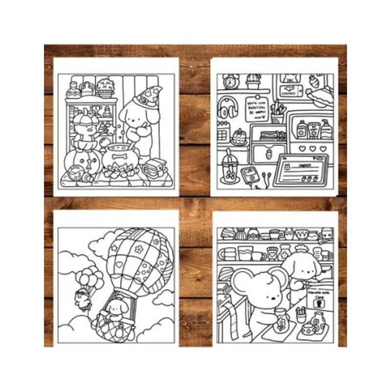 Carti si Birotica - Carti - Carti pentru copii - Carti de colorat - Carte de colorat antistres , 40 de ilustratii Cozy Hygge Friends, 86 pagini, A5 - Infinity.ro