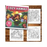 Carti si Birotica - Carti - Carti pentru copii - Carti de colorat - Carte de colorat antistres , 40 de ilustratii Cozy Hawaii, 86 pagini, A5 - Infinity.ro