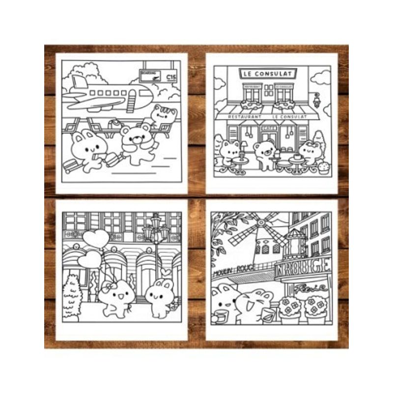 Carti si Birotica - Carti - Carti pentru copii - Carti de colorat - Carte de colorat antistres , 40 de ilustratii Cute Paris, 86 pagini, A5 - Infinity.ro