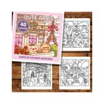 Carti si Birotica - Carti - Carti pentru copii - Carti de colorat - Carte de colorat antistres , 40 de ilustratii Cute Paris, 86 pagini, A5 - Infinity.ro