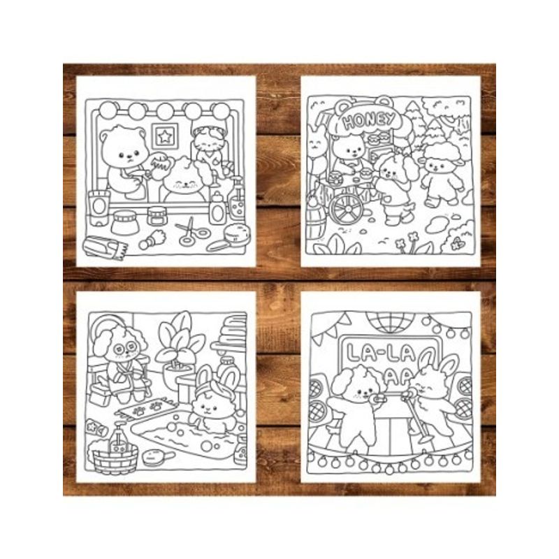 Carti si Birotica - Carti - Carti pentru copii - Carti de colorat - Carte de colorat antistres , 40 de ilustratii Fluffy Times, 86 pagini, A5 - Infinity.ro