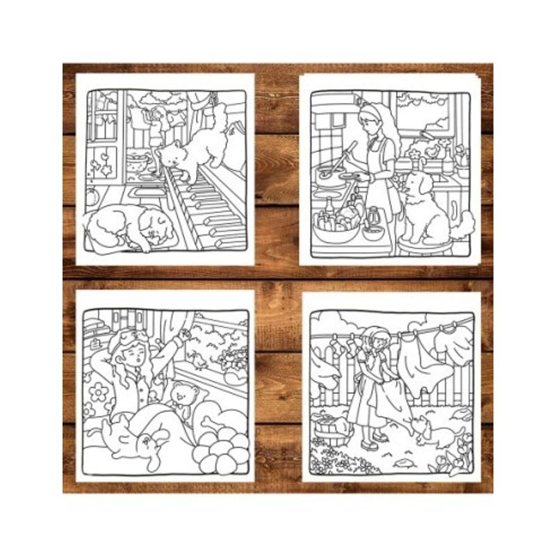 Carti si Birotica - Carti - Carti pentru copii - Carti de colorat - Carte de colorat antistres , 40 de ilustratii Fluffy Moments, 86 pagini, A5 - Infinity.ro