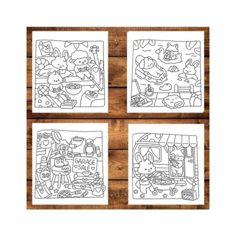 Carti si Birotica - Carti - Carti pentru copii - Carti de colorat - Carte de colorat antistres , 40 de ilustratii Fluffy Times, 86 pagini, A5 - Infinity.ro