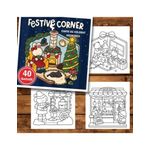 Carti si Birotica - Carti - Carti pentru copii - Carti de colorat - Carte de colorat antistres , 40 de ilustratii Festive Corner, 86 pagini, A5 - Infinity.ro