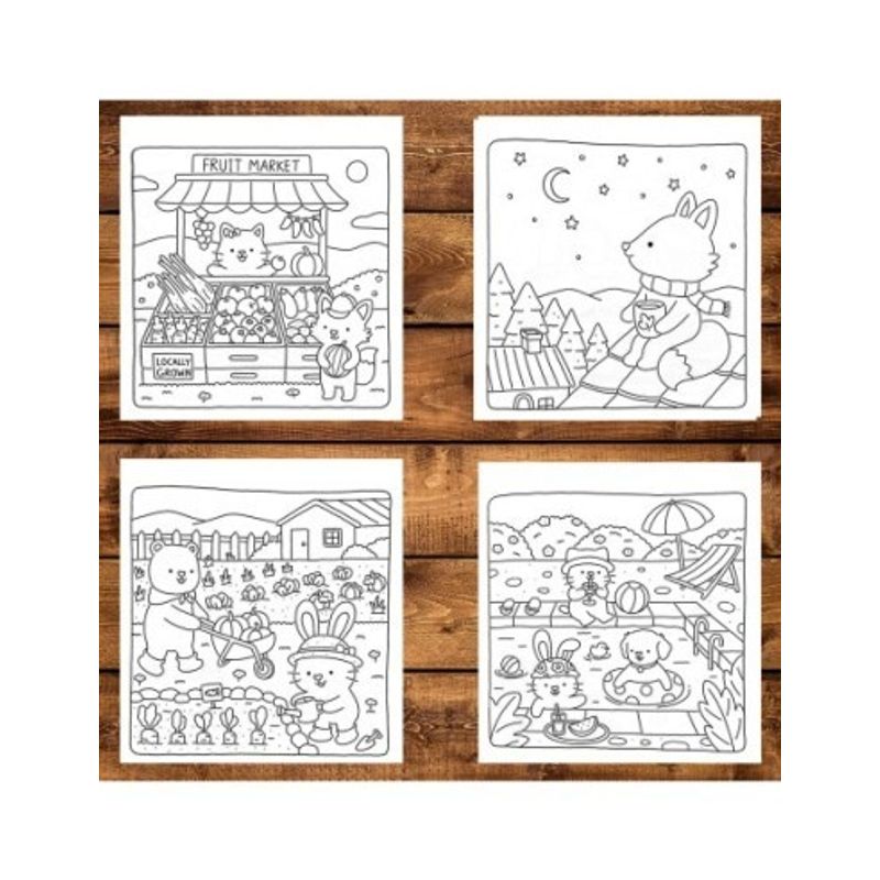 Carti si Birotica - Carti - Carti pentru copii - Carti de colorat - Carte de colorat antistres , 40 de ilustratii Fuzzy Friends - Volumul II, 86 pagini, A5 - Infinity.ro