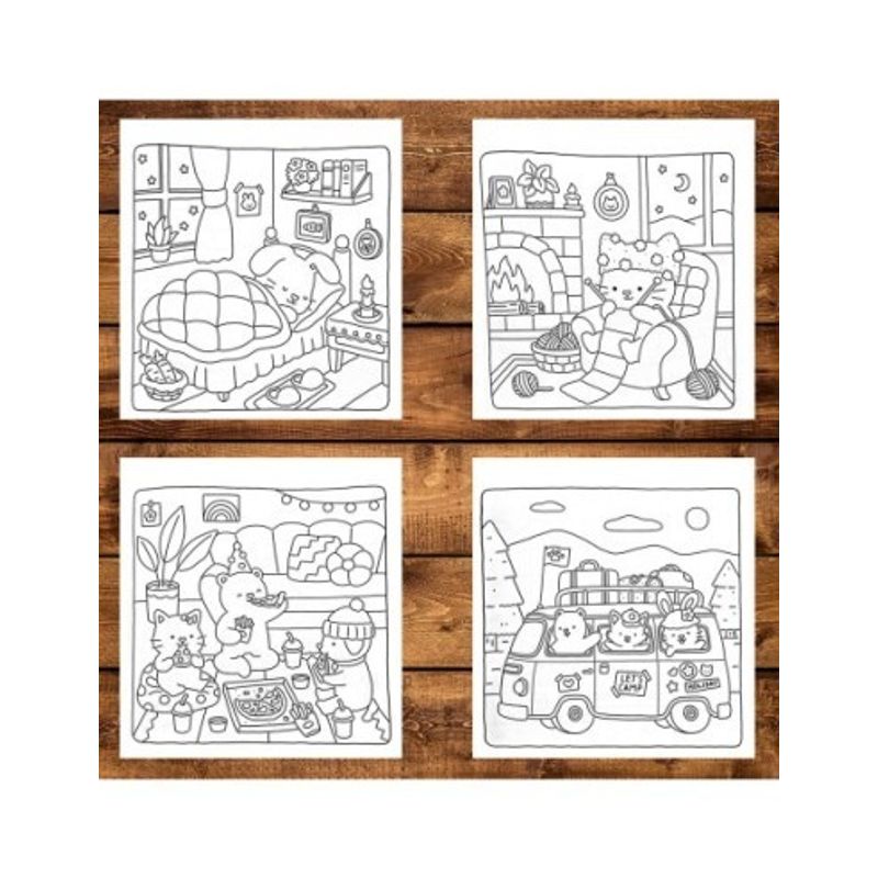 Carti si Birotica - Carti - Carti pentru copii - Carti de colorat - Carte de colorat antistres , 40 de ilustratii Fuzzy Friends - Volumul II, 86 pagini, A5 - Infinity.ro