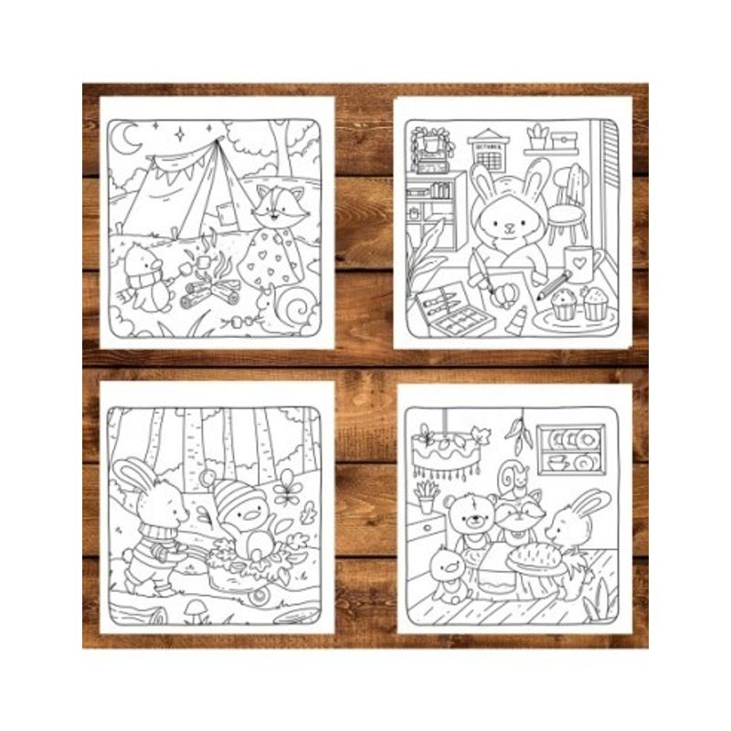 Carti si Birotica - Carti - Carti pentru copii - Carti de colorat - Carte de colorat antistres , 40 de ilustratii Fuzzy Friends - Volumul I, 86 pagini, A5 - Infinity.ro