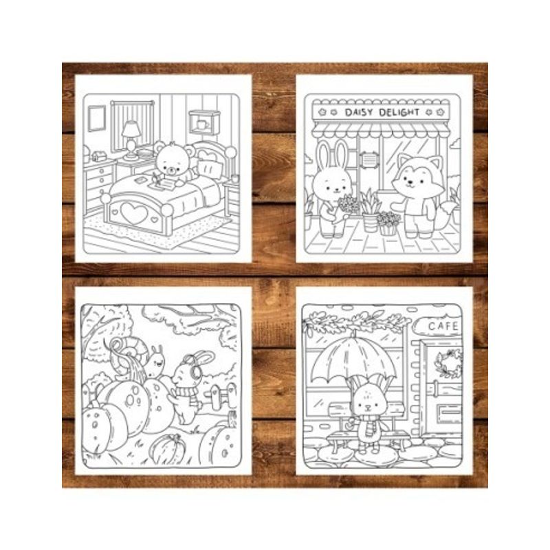 Carti si Birotica - Carti - Carti pentru copii - Carti de colorat - Carte de colorat antistres , 40 de ilustratii Fuzzy Friends - Volumul I, 86 pagini, A5 - Infinity.ro