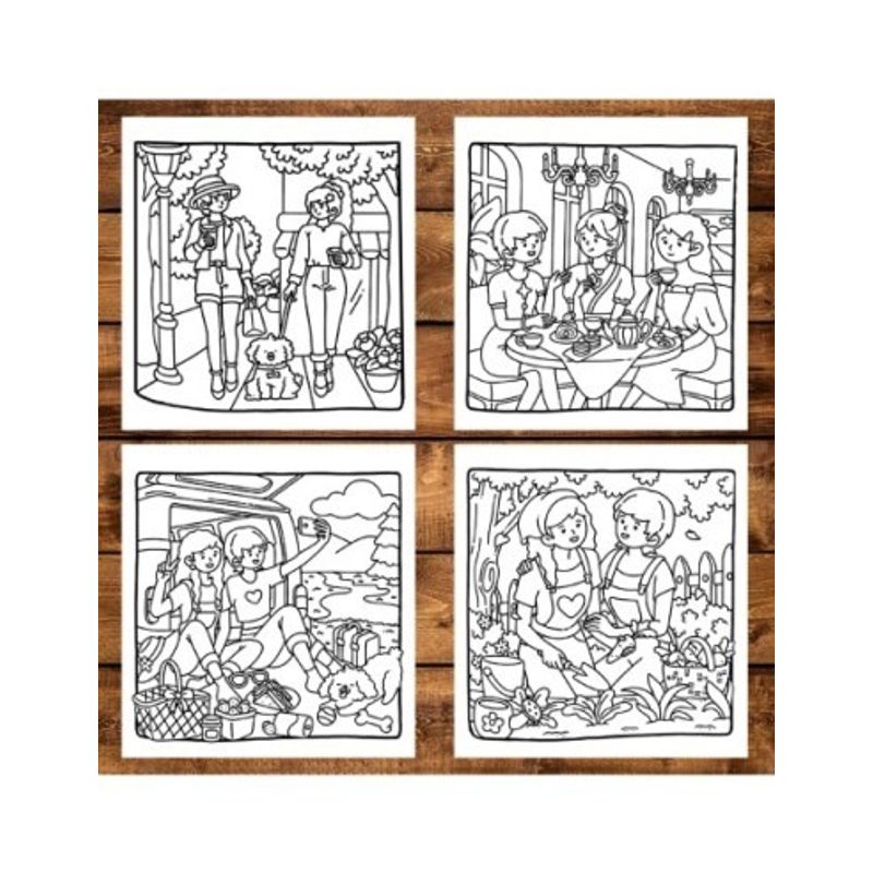 Carti si Birotica - Carti - Carti pentru copii - Carti de colorat - Carte de colorat antistres , 40 de ilustratii Forever Us, 86 pagini, A5 - Infinity.ro