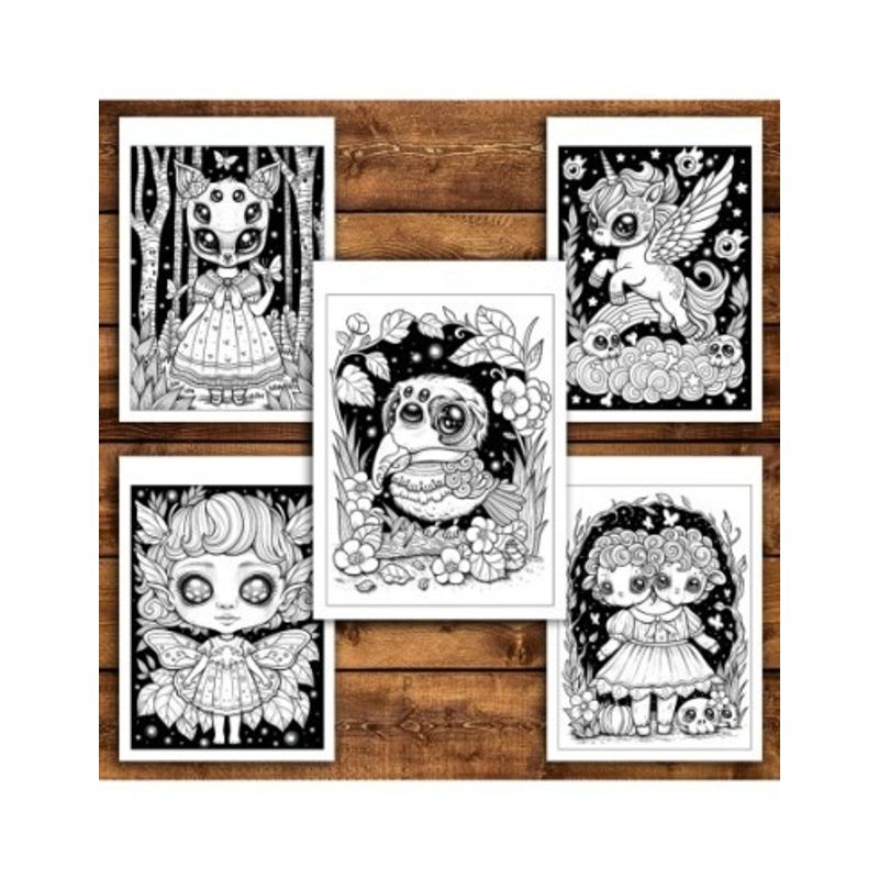 Carti si Birotica - Carti - Carti pentru copii - Carti de colorat - Carte de colorat antistres , 40 de ilustratii Infricosator de adorabil, 86 pagini, A5 - Infinity.ro