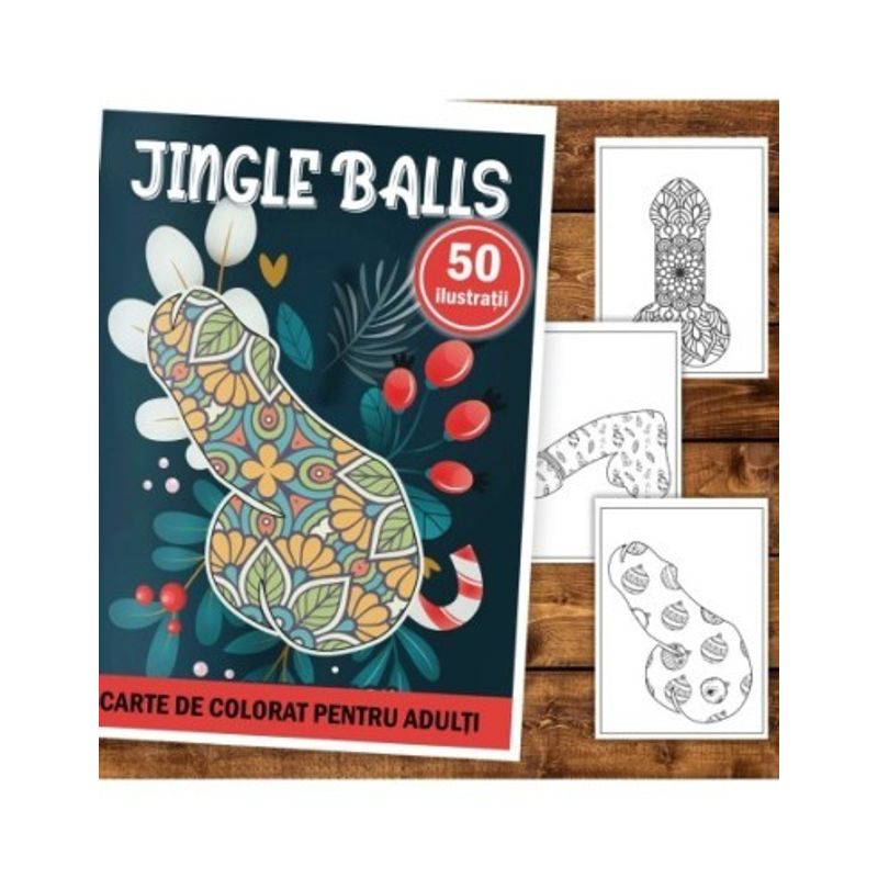 Carti si Birotica - Carti - Carti pentru copii - Carti de colorat - Carte de colorat antistres , 40 de ilustratii Jingle Balls, 106 pagini, A5 - Infinity.ro