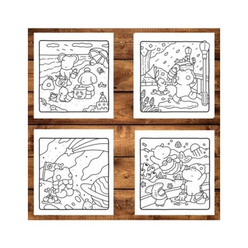 Carti si Birotica - Carti - Carti pentru copii - Carti de colorat - Carte de colorat antistres , 40 de ilustratii Little Cuddles, 86 pagini, A5 - Infinity.ro