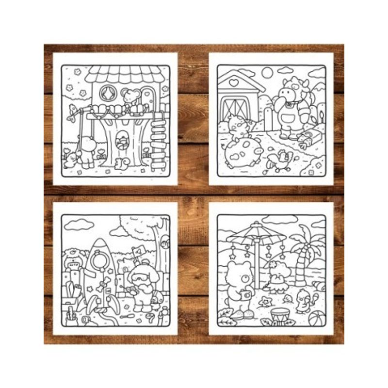 Carti si Birotica - Carti - Carti pentru copii - Carti de colorat - Carte de colorat antistres , 40 de ilustratii Little Cuddles, 86 pagini, A5 - Infinity.ro