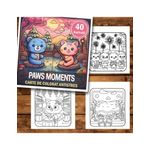 Carti si Birotica - Carti - Carti pentru copii - Carti de colorat - Carte de colorat antistres , 40 de ilustratii Paws Moments, 86 pagini, A5 - Infinity.ro