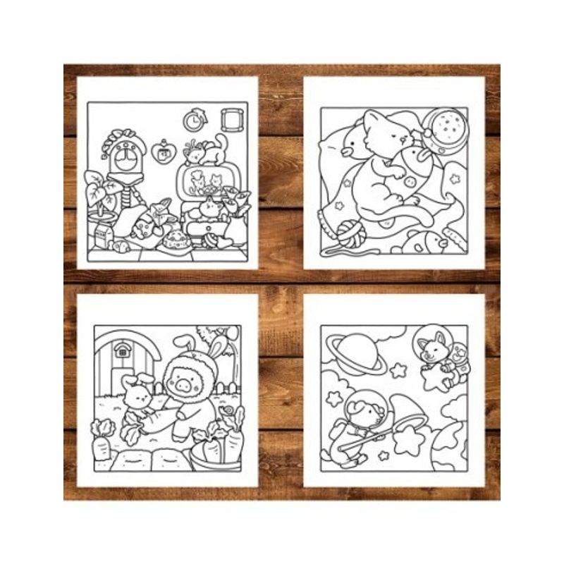Carti si Birotica - Carti - Carti pentru copii - Carti de colorat - Carte de colorat antistres , 40 de ilustratii Pet Moments, 86 pagini, A5 - Infinity.ro