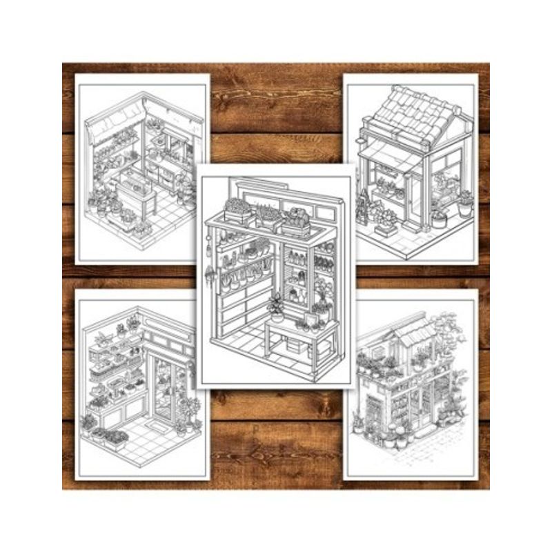 Carti si Birotica - Carti - Carti pentru copii - Carti de colorat - Carte de colorat antistres , 40 de ilustratii Pocket House - Florarie, 86 pagini, A5 - Infinity.ro
