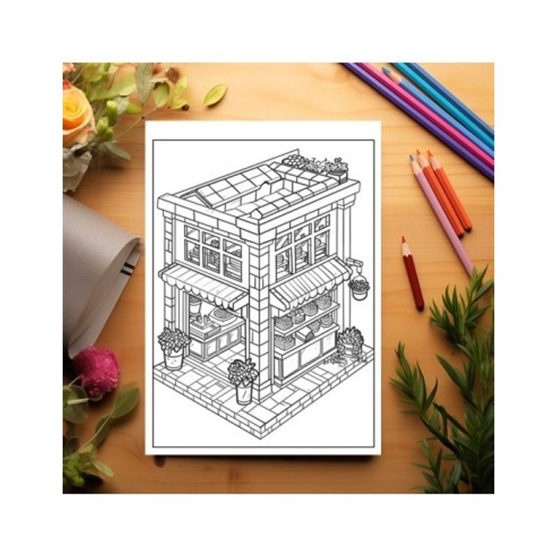 Carti si Birotica - Carti - Carti pentru copii - Carti de colorat - Carte de colorat antistres , 40 de ilustratii Pocket House - Florarie, 86 pagini, A5 - Infinity.ro
