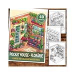 Carti si Birotica - Carti - Carti pentru copii - Carti de colorat - Carte de colorat antistres , 40 de ilustratii Pocket House - Florarie, 86 pagini, A5 - Infinity.ro