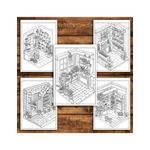 Carti si Birotica - Carti - Carti pentru copii - Carti de colorat - Carte de colorat antistres , 40 de ilustratii Pocket House - Florarie, 86 pagini, A5 - Infinity.ro