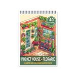 Carti si Birotica - Carti - Carti pentru copii - Carti de colorat - Carte de colorat antistres , 40 de ilustratii Pocket House - Florarie, 86 pagini, A5 - Infinity.ro