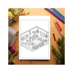 Carti si Birotica - Carti - Carti pentru copii - Carti de colorat - Carte de colorat antistres , 40 de ilustratii Pocket House - Volumul III, 86 pagini, A5 - Infinity.ro