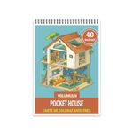 Carti si Birotica - Carti - Carti pentru copii - Carti de colorat - Carte de colorat antistres , 40 de ilustratii Pocket House - Volumul II, 86 pagini, A5 - Infinity.ro