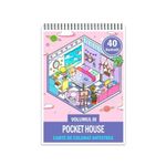 Carti si Birotica - Carti - Carti pentru copii - Carti de colorat - Carte de colorat antistres , 40 de ilustratii Pocket House - Volumul III, 86 pagini, A5 - Infinity.ro