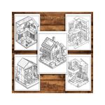 Carti si Birotica - Carti - Carti pentru copii - Carti de colorat - Carte de colorat antistres , 40 de ilustratii Pocket House - Volumul II, 86 pagini, A5 - Infinity.ro
