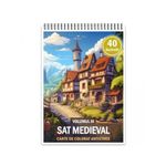Carti si Birotica - Carti - Carti pentru copii - Carti de colorat - Carte de colorat antistres , 40 de ilustratii Sat Medieval - Volumul III, 86 pagini, A5 - Infinity.ro