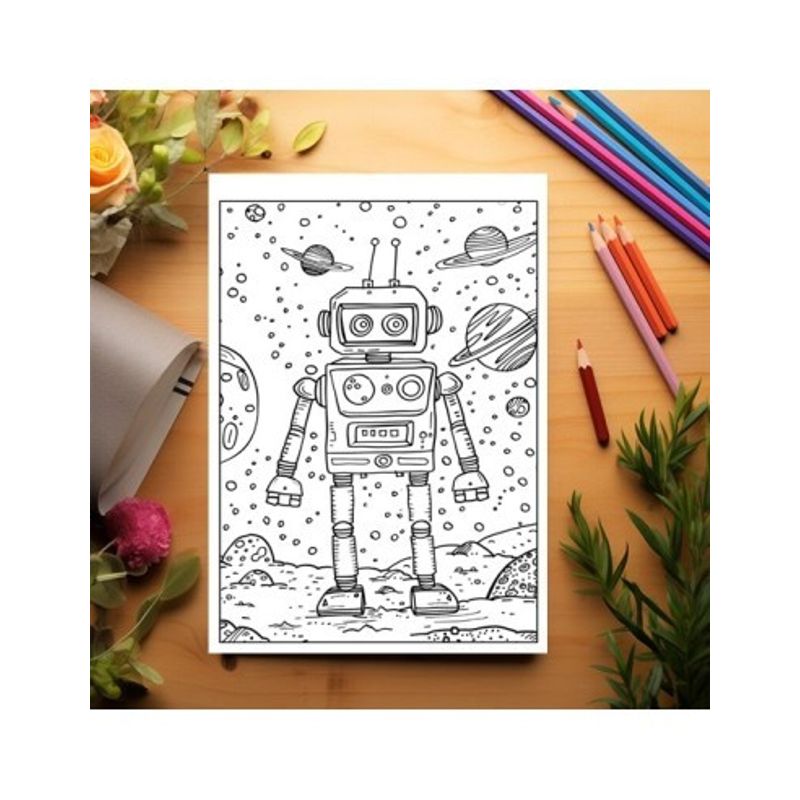 Carti si Birotica - Carti - Carti pentru copii - Carti de colorat - Carte de colorat antistres , 40 de ilustratii Robotei, 86 pagini, A5 - Infinity.ro