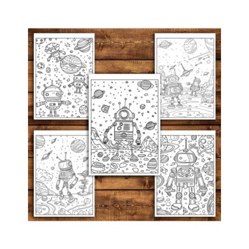 Carti si Birotica - Carti - Carti pentru copii - Carti de colorat - Carte de colorat antistres , 40 de ilustratii Robotei, 86 pagini, A5 - Infinity.ro