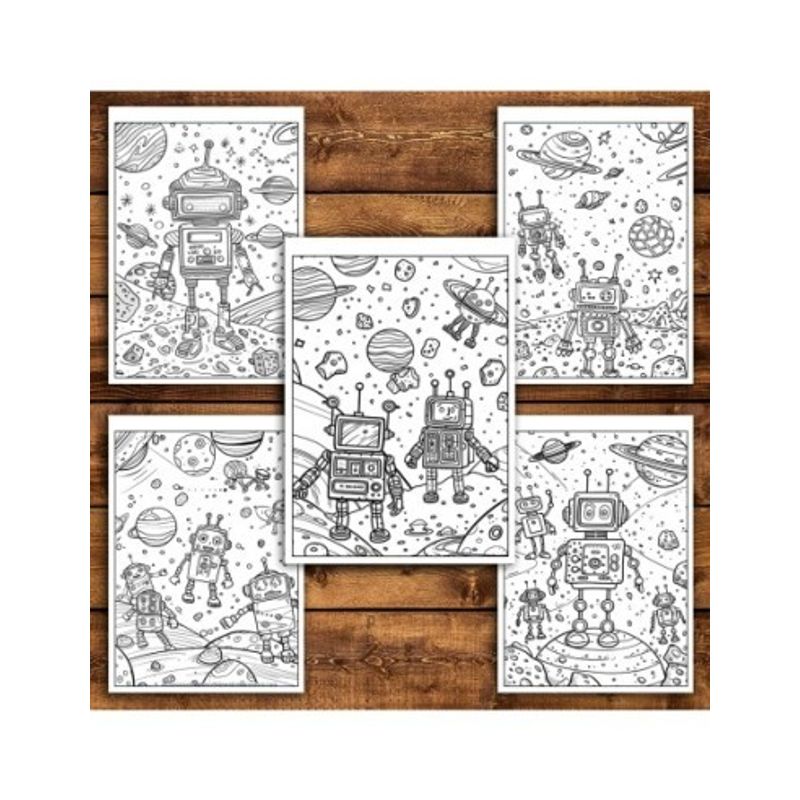 Carti si Birotica - Carti - Carti pentru copii - Carti de colorat - Carte de colorat antistres , 40 de ilustratii Robotei, 86 pagini, A5 - Infinity.ro