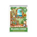 Carti si Birotica - Carti - Carti pentru copii - Carti de colorat - Carte de colorat antistres , 40 de ilustratii Relaxing Corner, 86 pagini, A5 - Infinity.ro