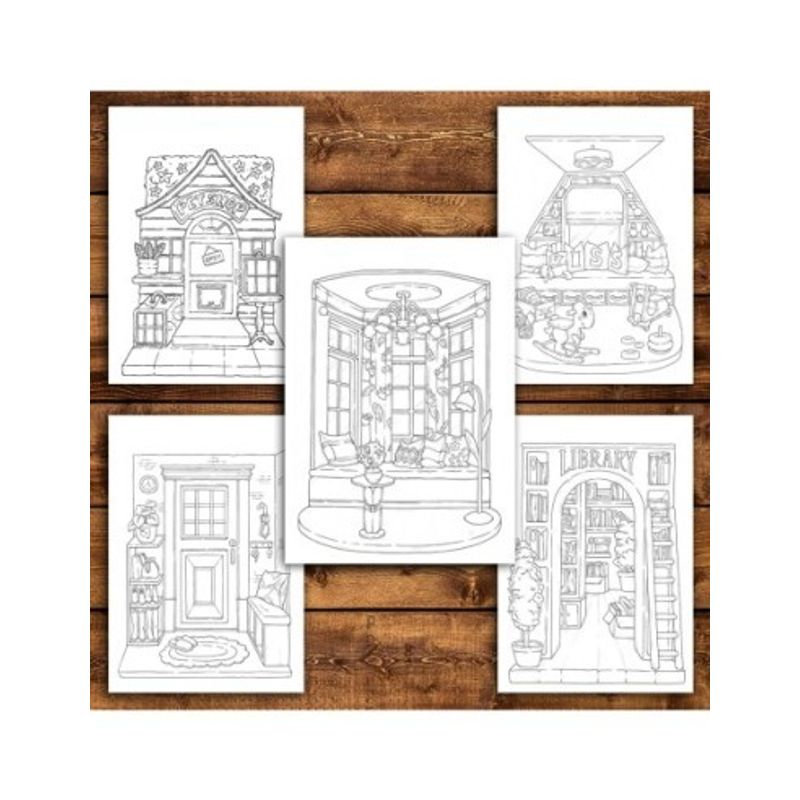 Carti si Birotica - Carti - Carti pentru copii - Carti de colorat - Carte de colorat antistres , 40 de ilustratii Relaxing Corner, 86 pagini, A5 - Infinity.ro