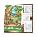 Carti si Birotica - Carti - Carti pentru copii - Carti de colorat - Carte de colorat antistres , 40 de ilustratii Relaxing Corner, 86 pagini, A5 - Infinity.ro