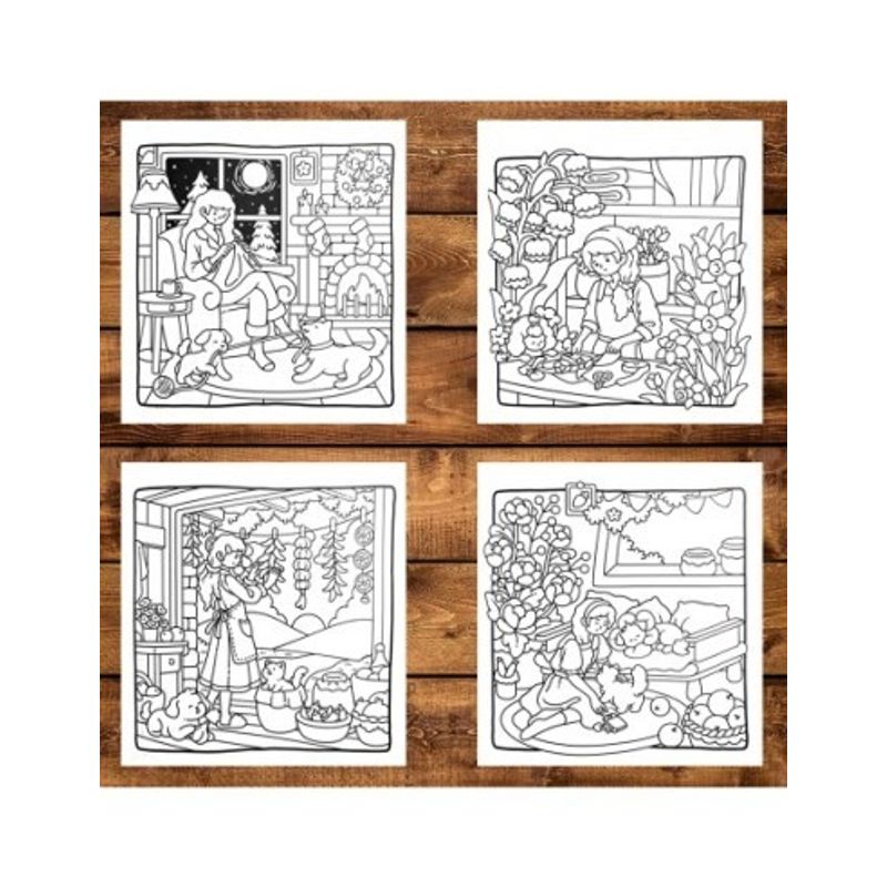 Carti si Birotica - Carti - Carti pentru copii - Carti de colorat - Carte de colorat antistres , 40 de ilustratii Simple Joys, 86 pagini, A5 - Infinity.ro