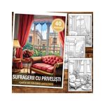 Carti si Birotica - Carti - Carti pentru copii - Carti de colorat - Carte de colorat antistres , 40 de ilustratii Sufragerii cu Privelisti, 86 pagini, A5 - Infinity.ro