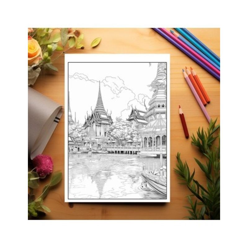Carti si Birotica - Carti - Carti pentru copii - Carti de colorat - Carte de colorat antistres , 40 de ilustratii Thailanda, 86 pagini, A5 - Infinity.ro