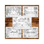Carti si Birotica - Carti - Carti pentru copii - Carti de colorat - Carte de colorat antistres , 40 de ilustratii Sufragerii relaxante - Volumul III, 86 pagini, A5 - Infinity.ro