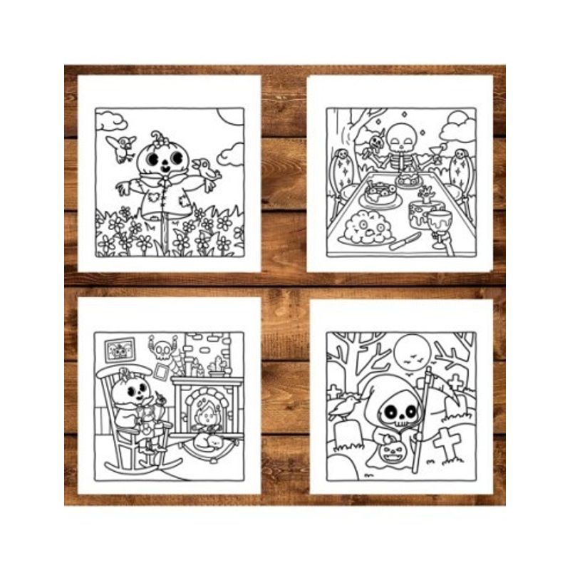 Carti si Birotica - Carti - Carti pentru copii - Carti de colorat - Carte de colorat antistres , 40 de ilustratii Spooky Vibes, 86 pagini, A5 - Infinity.ro