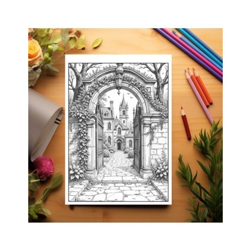 Carti si Birotica - Carti - Carti pentru copii - Carti de colorat - Carte de colorat antistres , 40 de ilustratii Strazi Tomnatice, 86 pagini, A5 - Infinity.ro