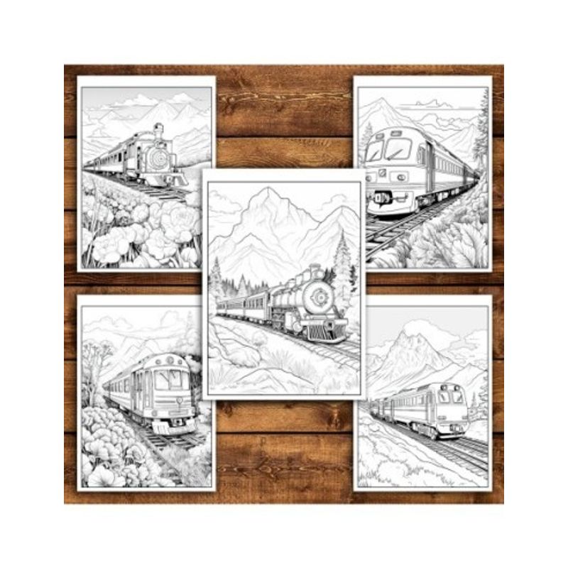 Carti si Birotica - Carti - Carti pentru copii - Carti de colorat - Carte de colorat antistres , 40 de ilustratii Trenuri - Volumul I, 86 pagini, A5 - Infinity.ro