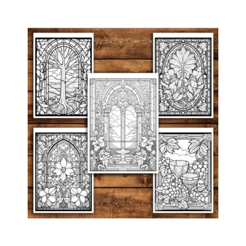 Carti si Birotica - Carti - Carti pentru copii - Carti de colorat - Carte de colorat antistres , 40 de ilustratii Vitralii Fermecatoare - Volumul IV, 86 pagini, A5 - Infinity.ro